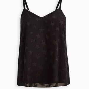Torrid Sophie Chiffon Black Star Swing Cami
